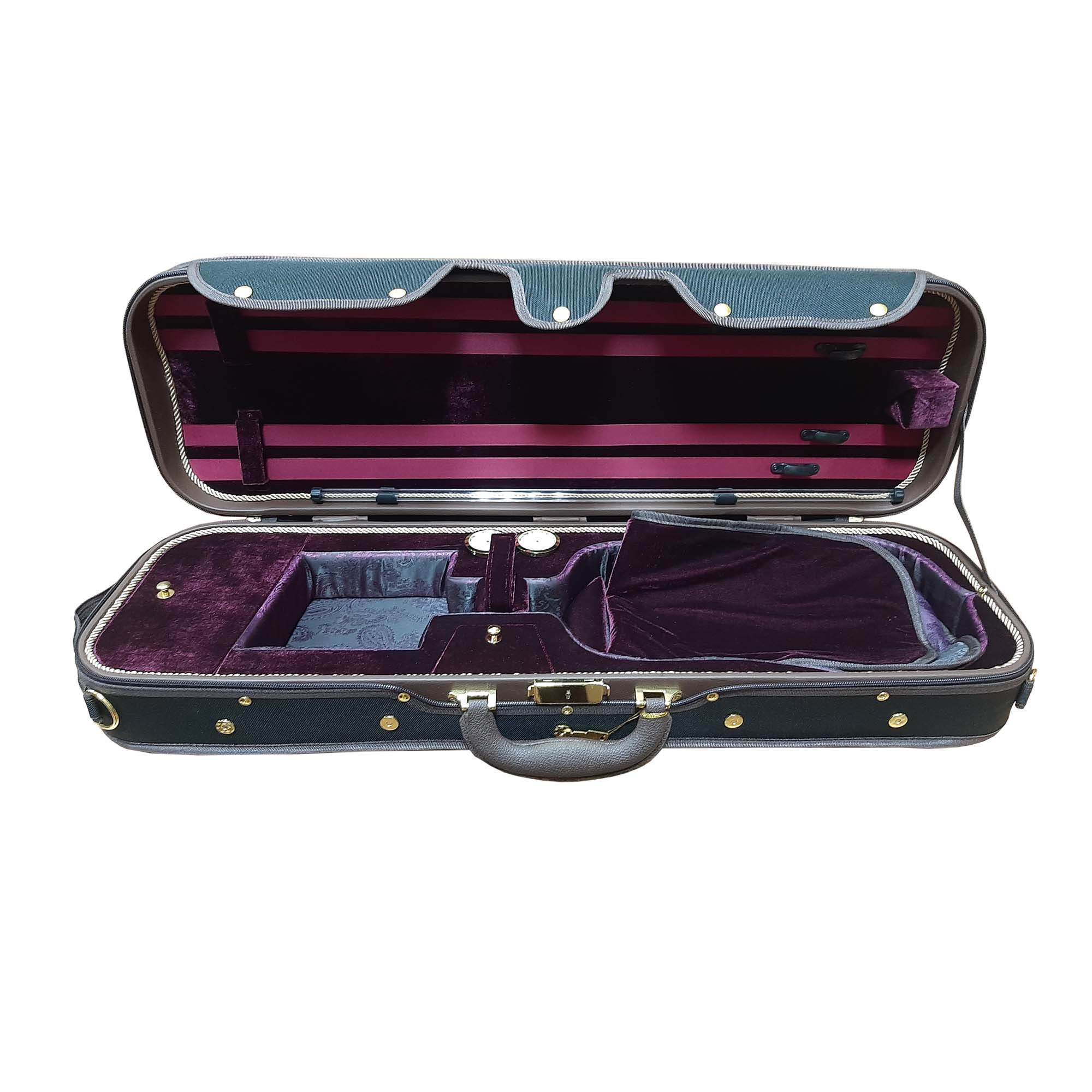 vn-case-symphony-26-pryamougl-brown-dr-3 Футляр для скрипки Symphony 4/4 №26 прямоуг. коричневый (4 смычка) — изображение 3